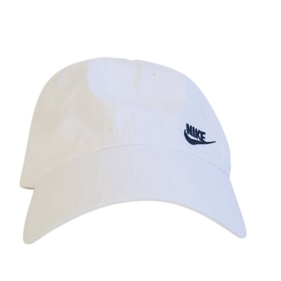 Nike Hat Cap Strap Back White Black Swoosh Embroidered Casual Men's Adjustable - Picture 2 of 12